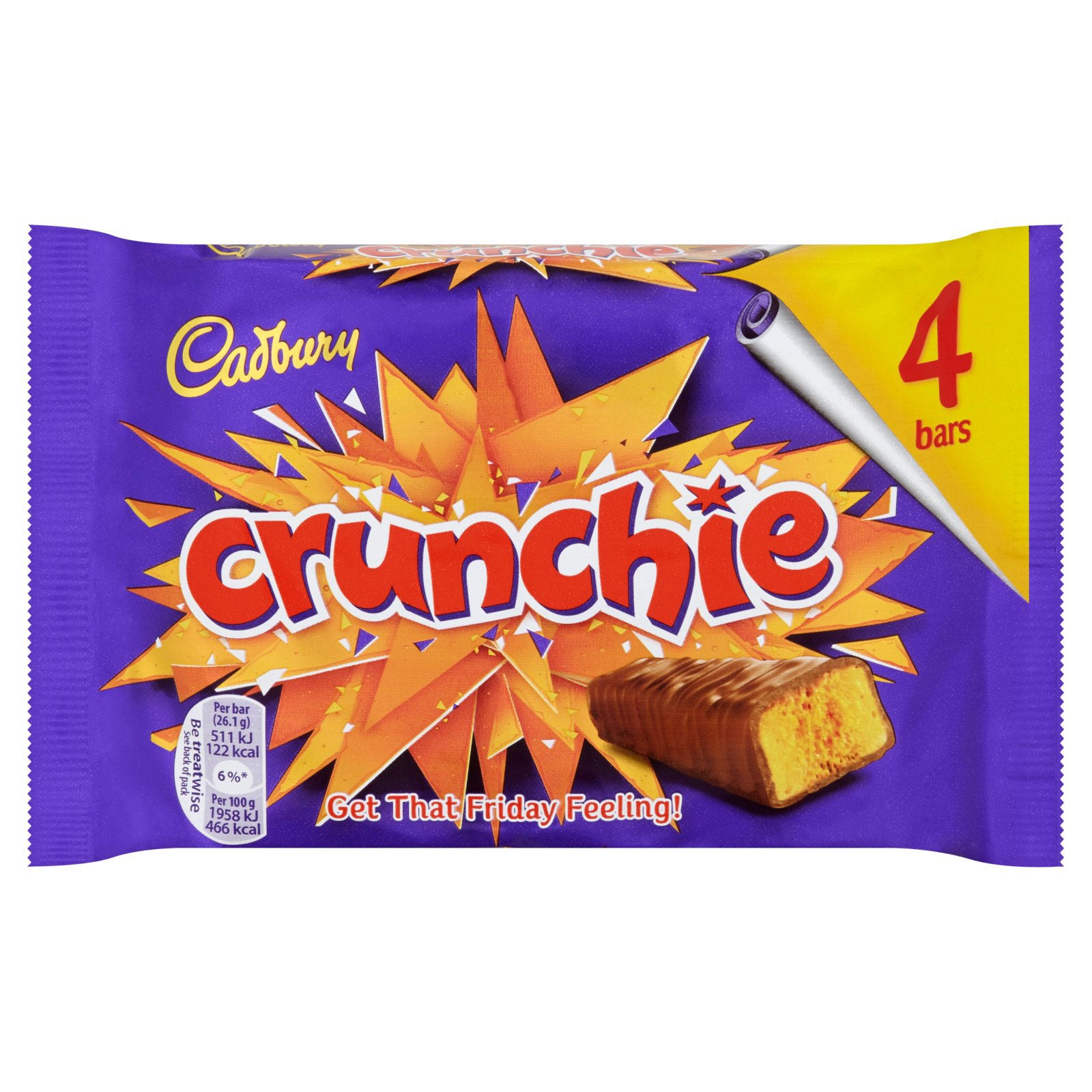 Cadbury Crunchie Bars 4 Pack Multipack(c) 26/10/25 | High Quality Chocolate & Sweets Online - Product Image Cadbury Crunchie Bars 4 Pack Multipack(c) 26/10/25 | High Quality Chocolate & Sweets Online - Product Image